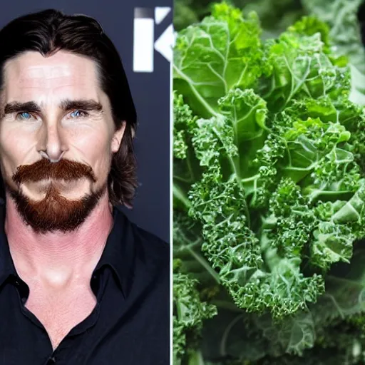 Image similar to christian bale as a kale