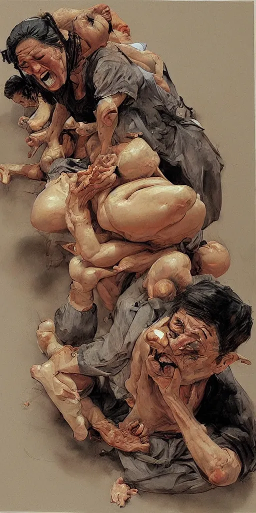 Prompt: oil painting scene from childbirth by kim jung gi