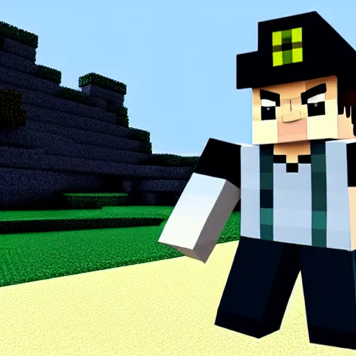 Image similar to jotaro in minecraft