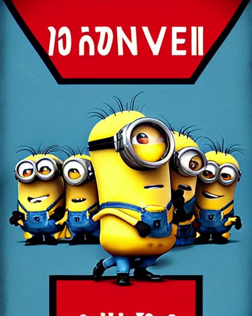Image similar to Minions like a Soviet posters