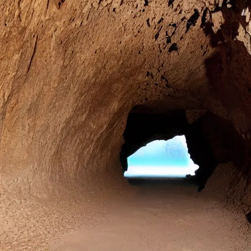 Image similar to a cave leading into the infinite universe