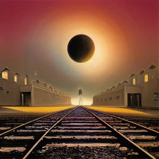 Prompt: and endless train station, it goes in forever, dreamscape surreal masterpiece. Zdzislaw, barlowe. 8k.