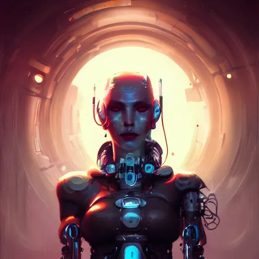 Image similar to portrait of a beautiful cybernetic hex, cyberpunk concept art by pete mohrbacher and seb mckinnon and beksinski and josan gonzales, digital art, highly detailed, intricate, sci-fi, sharp focus, Trending on Artstation HQ, deviantart, unreal engine 5, 4K UHD image