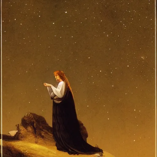 Prompt: hypatia admiring the stars