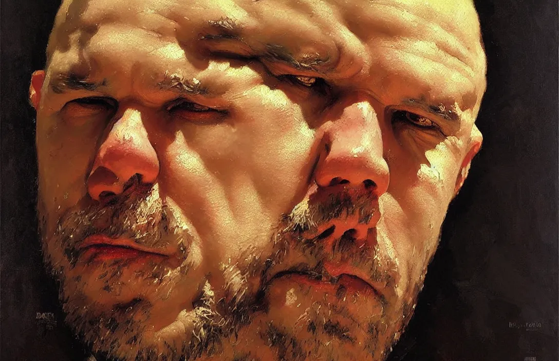 Prompt: portrait of dana white!!!!!!!!!!!!!!!!!!!!!!!!!!!, detailed face, detailed painting,, epic lighting, by ilya repin, phil hale and kent williams