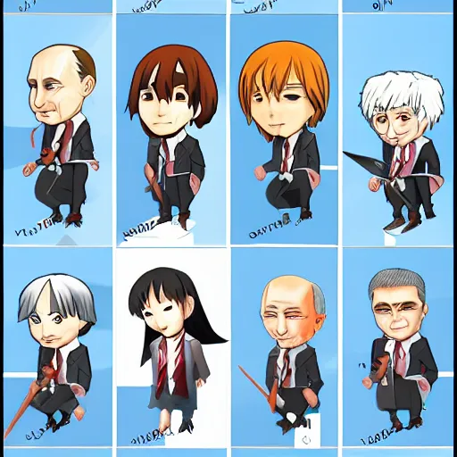 Image similar to Putin anime chibi style