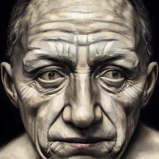 Prompt: intricate five star frost facial portrait by pablo picasso, oil on canvas, hdr, high detail, photo realistic, hyperrealism, matte finish, high contrast, 3 d depth, centered, masterpiece, vivid and vibrant colors, enhanced light effect, enhanced eye detail, artstationhd