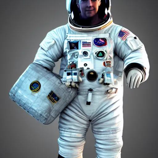 Image similar to Among us Astronaut,realistic, 3d