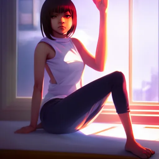 Image similar to realistic render of jahy from jahy - sama did nothing wrong by ross draws, empty bedroom by ilya kuvshinov, digital anime art by ross tran, composition by sana takeda, lighting by greg rutkowski