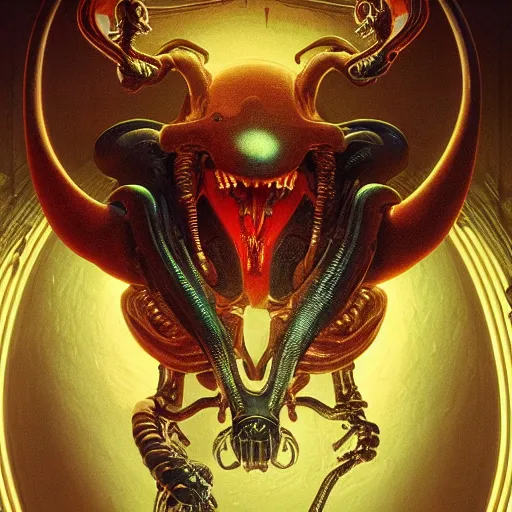 Prompt: mickey mouse xenomorph chimera lurking in dark room, round ears, red pants, designed by h. r. giger, highly intricate detailed 8 k ultrarealistic octane render by artgerm and rutkowski and beksinski and mucha