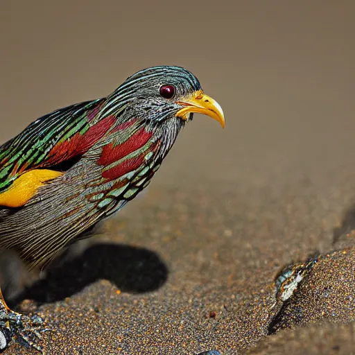 Prompt: gallito de las rocas, macro photography, award - winning, national geographic