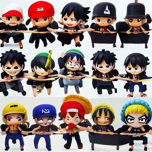 Image similar to high quality portrait flat matte painting of one piece in the style of nendoroid and Toon toys , flat anime style, thick painting, medium close-up