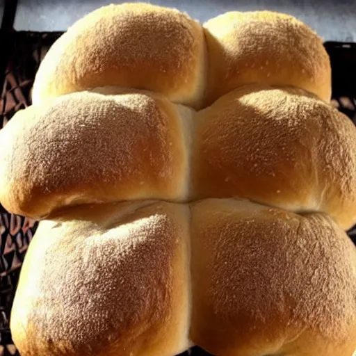 Prompt: photo of yeast rolls that look like cats with cute cat faces