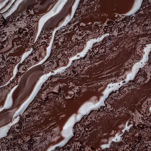 Image similar to tsunami of liquid chocolate on new york