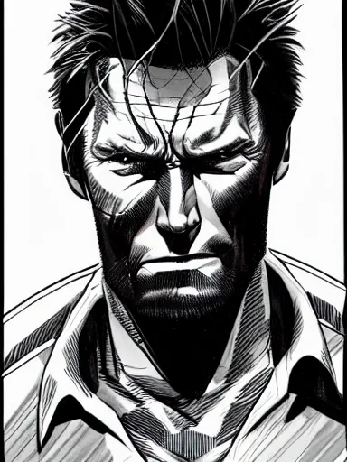 Image similar to clint eastwood as logan by leinil francis yu, detailed, hyper-detailed