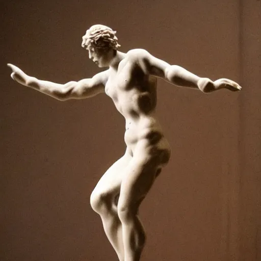 Image similar to a dancer made of wet clay, motion blur, cinematic light, by michelangelo, beautiful dreamy lighting,