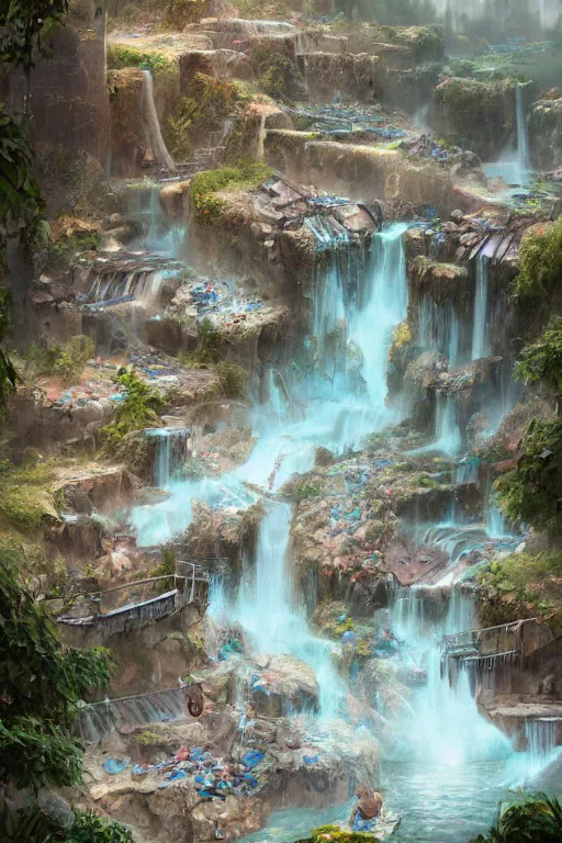 Image similar to overflowing diaper quarry, digital art, fantasy, trending on artstation, professional illustration, cgsociety, ultra detailed