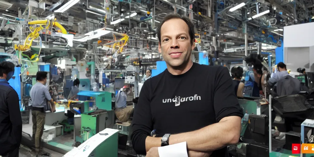 Image similar to phil spencer, microsoft, phil spencer, in an asian factory, fantasy, games 3 d, unreal, amazing detali 4 k