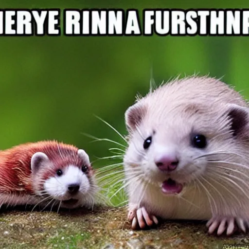 Image similar to a funny meme about ferrets