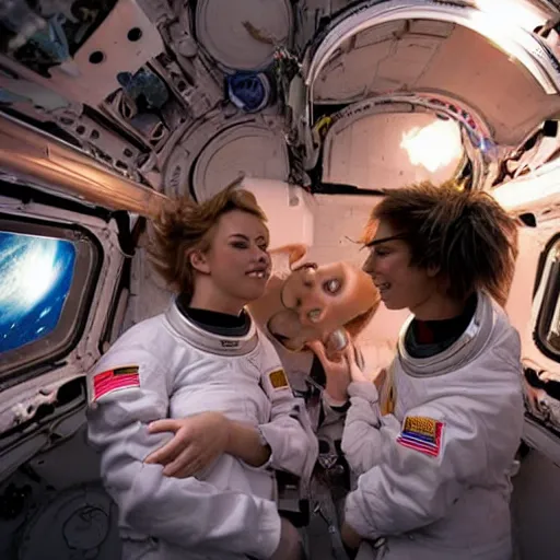 Image similar to lesbians in space