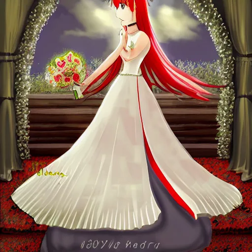 Image similar to orihime wearing wedding dress by kawacy