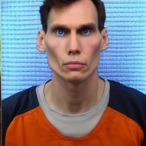 Prompt: jerma mugshot