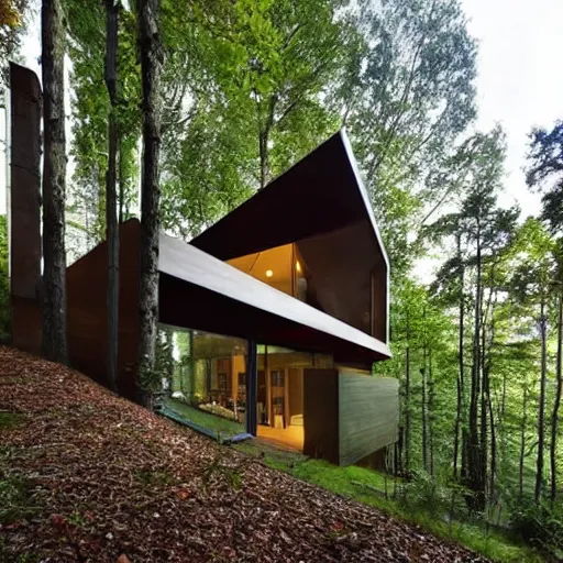 Prompt: architect house in the forest