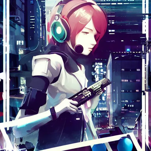 Prompt: Frequency indie album cover, luxury advertisement, white and navy colors. highly detailed post-cyberpunk sci-fi close-up detective mercenary cyborg girl in asian city in style of cytus and deemo, mysterious vibes, by Ilya Kuvshinov, by Greg Tocchini, nier:automata, set in half-life 2, beautiful with eerie vibes, very inspirational, very stylish, with gradients, surrealistic, dystopia, postapocalyptic vibes, depth of filed, mist, rich cinematic atmosphere, perfect digital art, mystical journey in strange world, beautiful dramatic dark moody tones and studio lighting, shadows, bastion game, arthouse