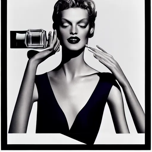 Image similar to fragrance advertising campaign by richard avedon