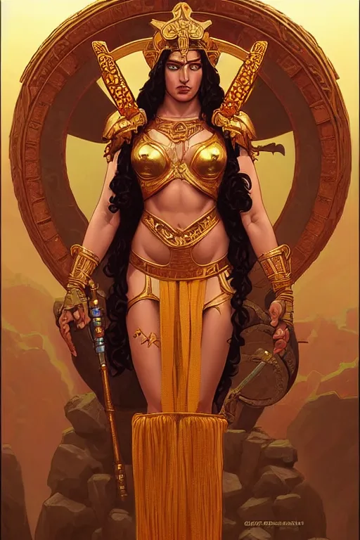 Image similar to pixel art of The Greek godess Hera looking angry, detailed armor, portrait, highly detailed, digital painting, artstation, concept art, smooth, sharp focus, beautiful face, symmetric face, cinematic, videogame cover art, illustration, by Artgerm and Greg Rutkowski and Alphonse Mucha