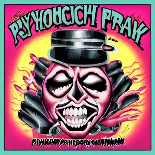 Prompt: psychobilly freakout, album art