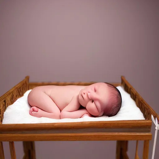 Image similar to baby in traditional cradle board, unreal 5, hyper realistic, realistic, photo realistic, dynamic lighting, highly detailed, cinematic landscape, studio landscape, studio lighting