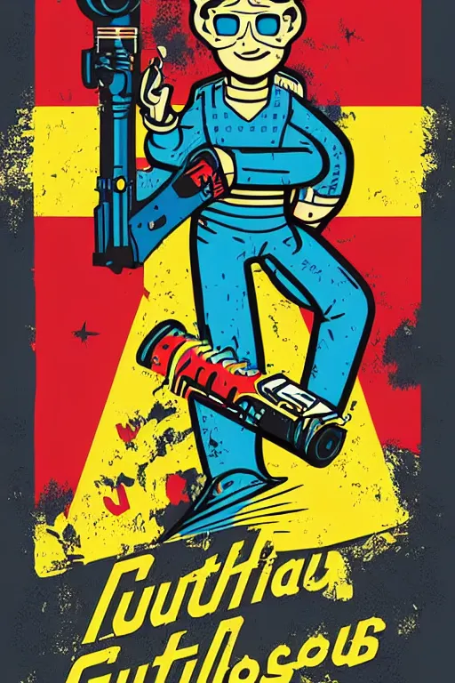 Image similar to fallout 7 6 retro futurist illustration art by butcher billy, sticker, colorful, illustration, highly detailed, simple, smooth and clean vector curves, no jagged lines, vector art, smooth andy warhol style