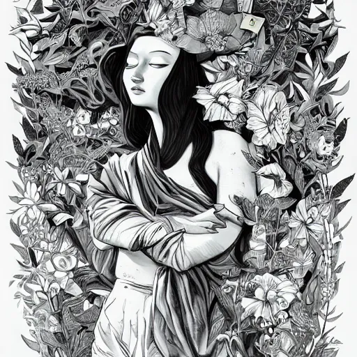 Prompt: nymph monalisa, coming from water, james jean, rossdraws, frank franzzeta, mcbess, sakimichan, brosmind, steve simpson