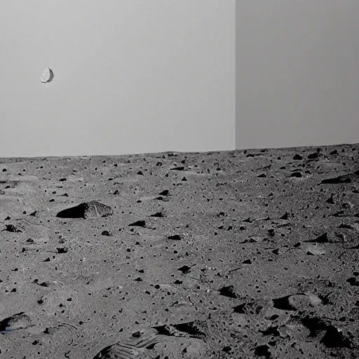 Prompt: a photograph of dystopian earth seen rising from moon\'s horizon