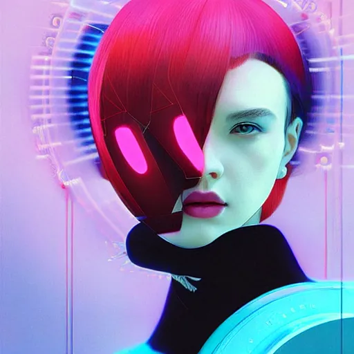 Prompt: portrait beautiful sci - fi girl, futuristic metropolis, digital art, pop art by hsiao - ron cheng