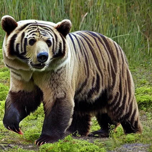 Image similar to a bear tiger hybrid