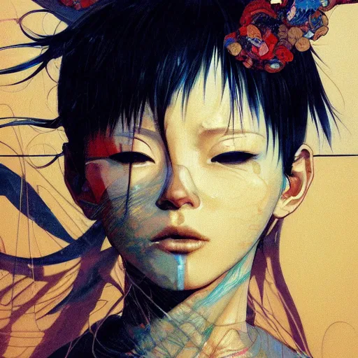 Prompt: prompt : city scavenger portrait soft light painted by james jean and katsuhiro otomo and erik jones, inspired by akira anime, smooth face feature, intricate oil painting, high detail illustration, sharp high detail, manga and anime 1 9 9 9