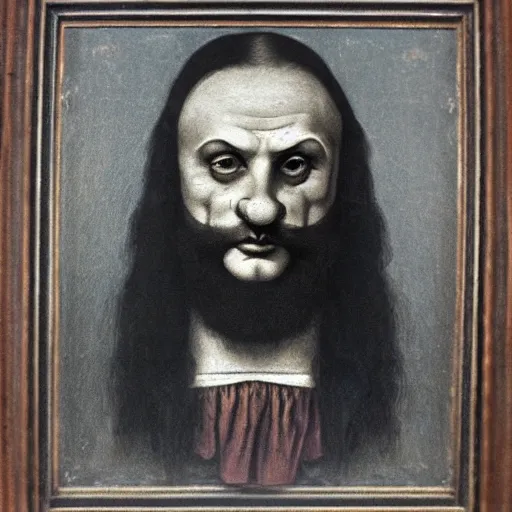 Prompt: communist clown portrait, da vinci