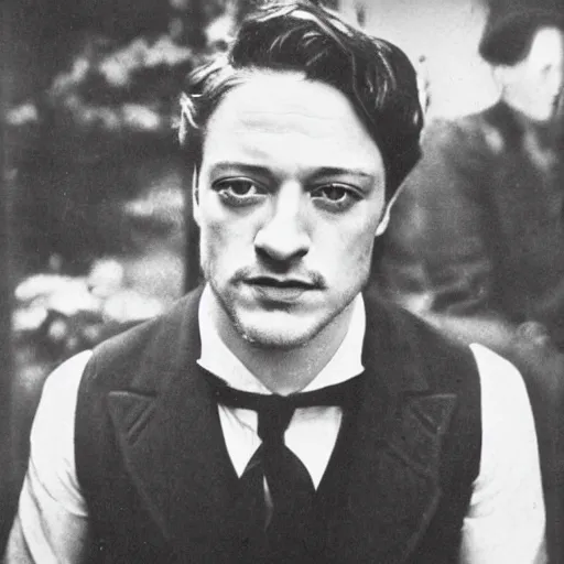 Image similar to headshot edwardian photograph of james mcavoy, sebastian stan, henry cavill, 1 9 2 0 s film actor, suave, charming, realistic face, 1 9 1 0 s, grainy, victorian, soft blur