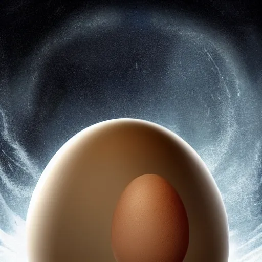 Image similar to an egg bigger than a planet cracks open and the gooey earth slowly drips out. digital art, dramatic lighting, comedy, science fiction, concept art, epic fantasy, surreal. cosmos