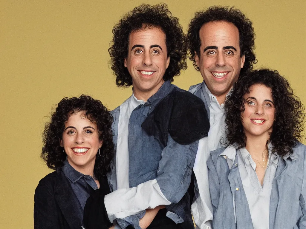 Image similar to The child of Jerry Seinfeld and Elaine Benes, highly detailed, 8kHDR, megapixel,