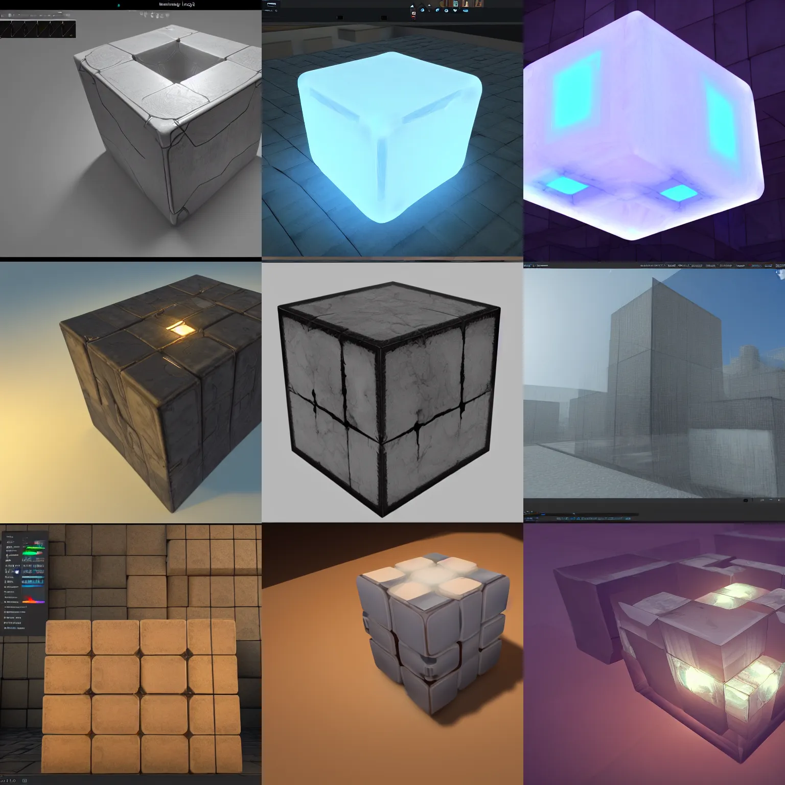 Prompt: Translucent Cube, First-Person view, Cinematic Lighting, Unreal Engine, 8K, hyper detailed, SketchFab