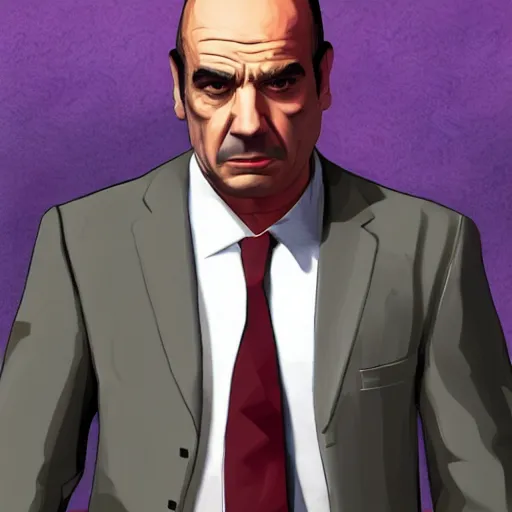 Image similar to Lalo Salamanca from Better Call Saul as a GTA character portrait, Grand Theft Auto, GTA cover art