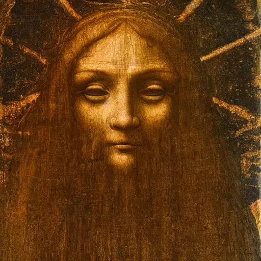 Image similar to art by leonardo da vinci representing a spirit