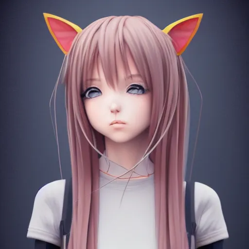 Prompt: beautiful full body portrait of a human like anime girl android with artificial pale skin and fox ears, high quality, highly detailed, 4 k, drawn by wwpgi, trending on artstation, digital art, rendered in unity 3 d