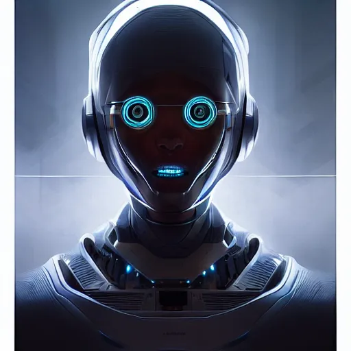 Prompt: portrait of a futuristic robot,digital art,ultra realistic,ultra detailed,art by greg rutkowski,professional lighting,professional art,hyperdetailed,detailed face