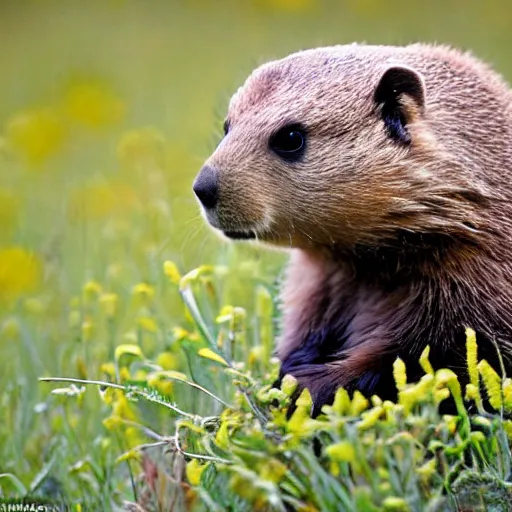 Image similar to a bear crossed with a prairie dog, award winning photograph