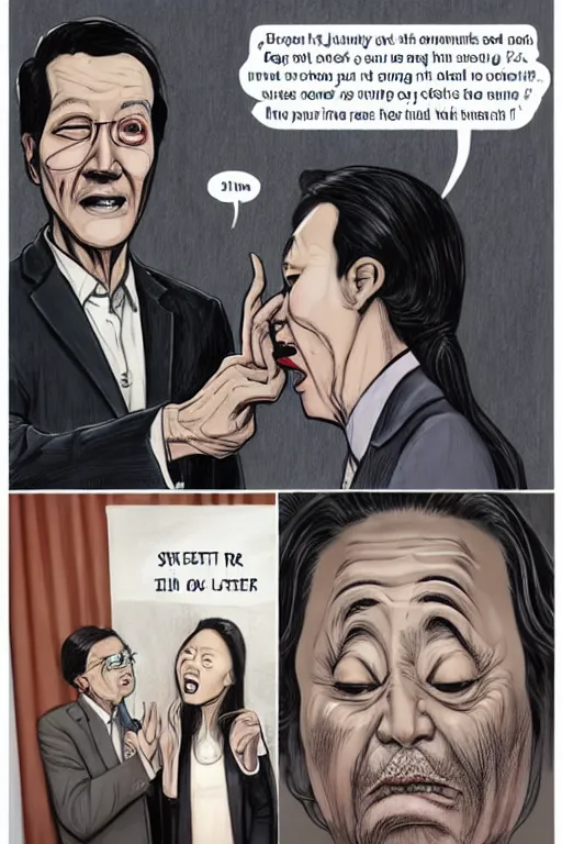 Image similar to politician buzzer freak me out, sketch and art by jacqueline e, color by bo feng lin