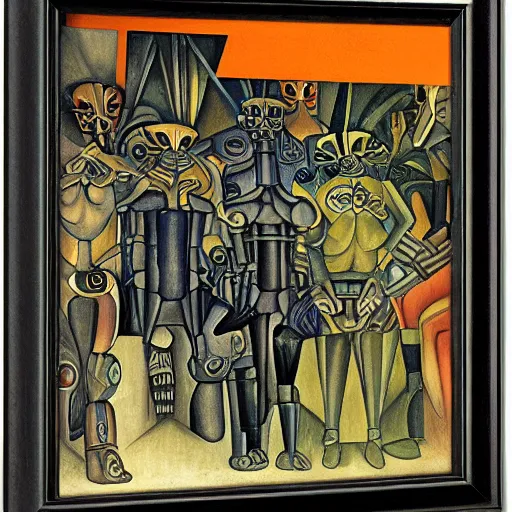 Image similar to cyborgs by diego rivera